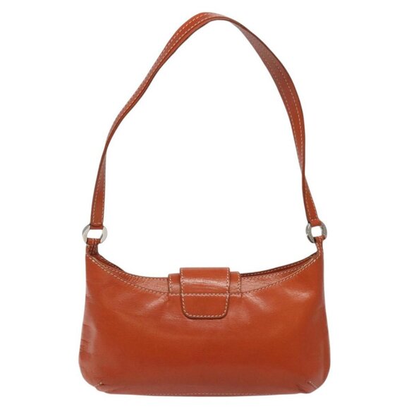 CELINE Shoulder Bag Leather Orange Auth EC246 - Picture 3 of 16